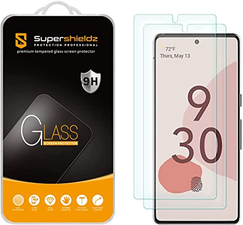 (2 Pack) Supershieldz Designed for Google Pixel 6 Tempered Glass Screen Protector, 0.26mm, Anti Scratch, Bubble Free