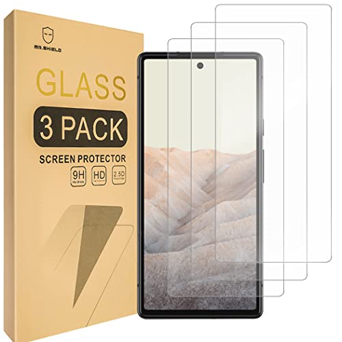 Mr.Shield [3-Pack] Designed For Google Pixel 6 [Tempered Glass] [Japan Glass with 9H Hardness] Screen Protector with Lifetime Replacement