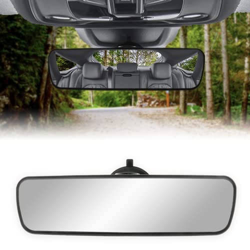 Livtee Anti Glare Car Rearview Mirror with Adjustable Suction Cup, HD Universal Car Interior Rear View Mirror with Panoramic Wide Angle Mounted on Windshield for Car, Truck, SUV (360 Adjustable)