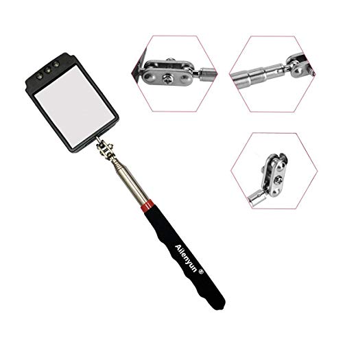 Telescopic Inspection Mirror with Light Large telescoping led 360 Inspection Rotating lamp Automotive Mechanic Repair reversing on a Stick extendable Hand Handle car Extra held Vehicle Extended