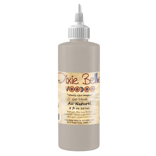 Dixie Belle Voodoo Gel Stain | Au Naturel (8oz) | Natural Grain Water-Based Stain for Wood Projects | DIY Wood Stain for Projects | Wood Grain Enhancer