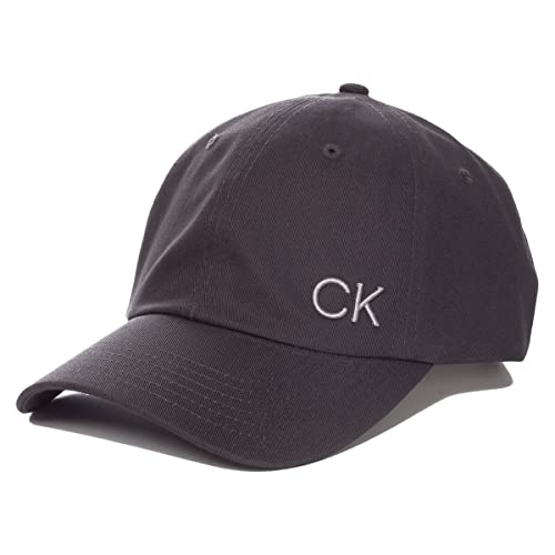 Calvin Klein Men's Cotton Twill CK Logo 6 Panel Golf Cap, Carbn, One Size