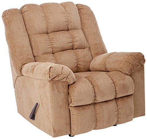 Signature Design by Ashley Ludden Ultra Plush Tufted Manual Rocker Recliner, Light Brown