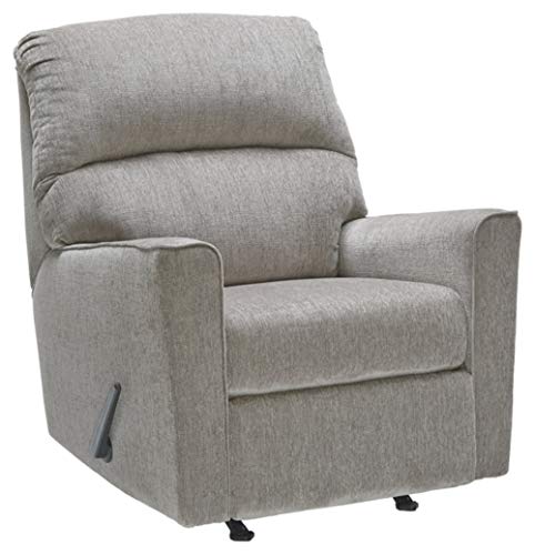 Signature Design by Ashley Altari Modern Nursery Manual Rocker Recliner, Light Gray