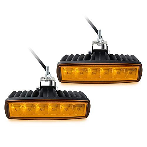 STDYSUN Amber LED Fog Lights Driving Lights Bar 2Pcs 6Inch 30W Waterproof Auxiliary Work Lights Offroad Driving Lights Grille Lights Bar Fit for Motorcycle Truck Trator ATV UTV Golf Cart Boat Car