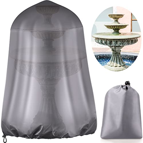 36"x42" Garden Fountain Covers for Winter 600D Oxford Waterproof Cover Outdoor Fountain Covers Waterproof Outdoor Statue Covers for Indoor Furniture Outdoor Garden Fountain Statue(Gray)