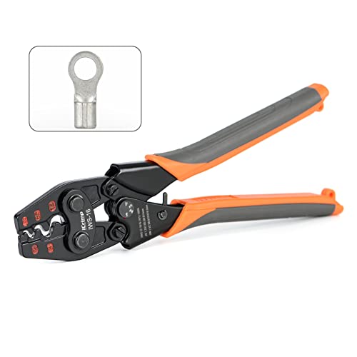iCrimp Battery Cable Terminal Crimping Tool, AWG 22-6 Non-Insulated Terminal Crimper for Copper Butt Connector,Splice Wire Connectors