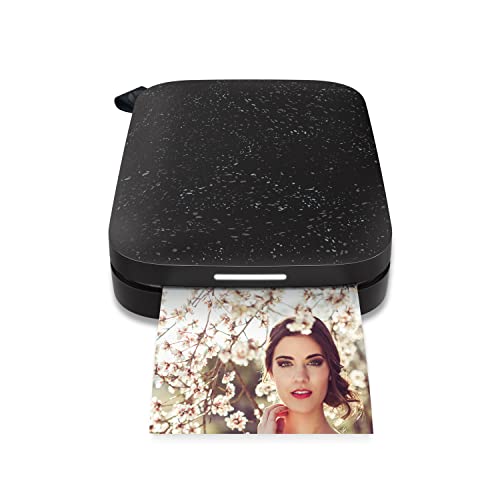 HP Sprocket Portable 2x3" Instant Color Photo Printer (Noir) Print Pictures on Zink Sticky-Backed Paper from your iOS & Android Device.