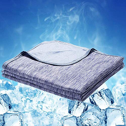 Cooling Blanket for Hot Sleepers Night Sweats Japanese Q-Max>0.4 Arc-Chill Cooling Fiber Keep Adults/ChildrenCool All Night Twin Size Cool Summer Blanket 59 X 79in Soft Breathable All-Season-Blue