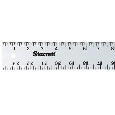 Starrett Straight Edge Aluminum Rule - Ideal for Schools, Shops, Metal Workers and Wood Workers - 96 Inch Length, 2 Inch Width, .125 Inch Thickness, 1/8 Inch, 1/16 Inch English - ASE-96