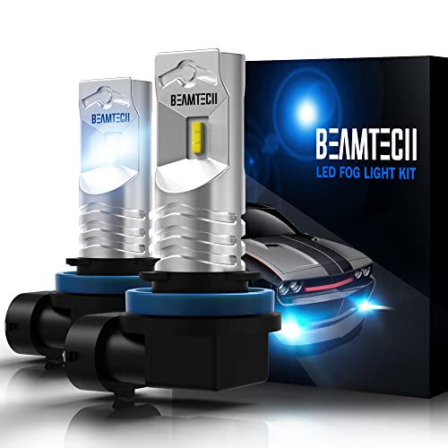 BEAMTECH H11 Led Fog Light Bulb, CSP Chips 6500K 800 Lumens Xenon White Extremely Super Bright