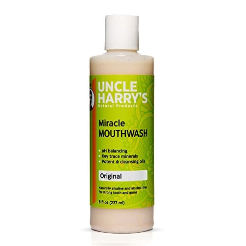 Uncle Harry's Natural Alkalizing Miracle Mouthwash | Adult & Kids Mouthwash for Bad Breath | pH Balanced Oral Care Mouth Wash & Mouth Rinse (8 fl oz)