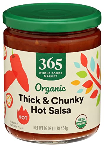 365 by Whole Foods Market, Salsa Hot Thick Chunky Organic, 16 Ounce