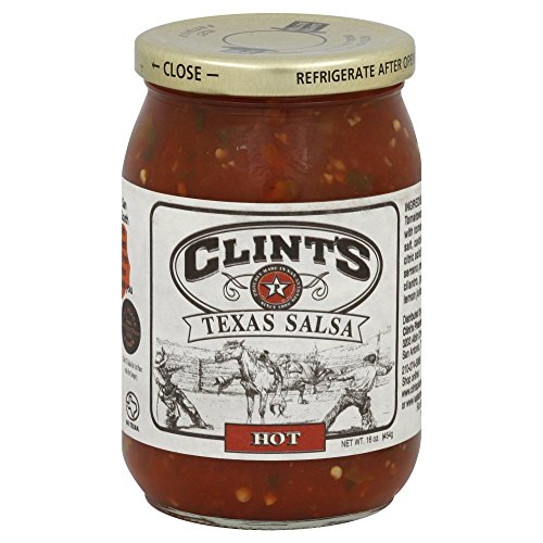 Clint's Hot Texas Salsa, 16 Ounce (Pack of 6)