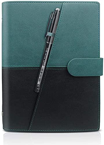 Reusable Notebook. Erasable. Scan and Store with App. Perfect for Business, Students and even for kids as a drawing pad. (GREEN/BLACK, A5) (black)