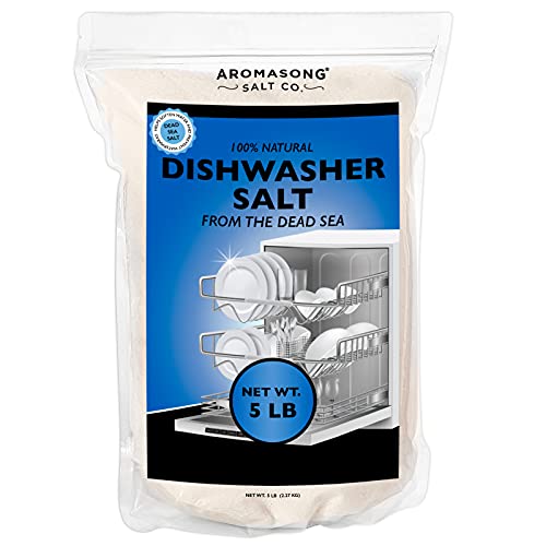 Aromasong Dishwasher Salt 5 LB - 100% Natural Water Softening Agent for Cleaner Dishes & Washer Reactivation