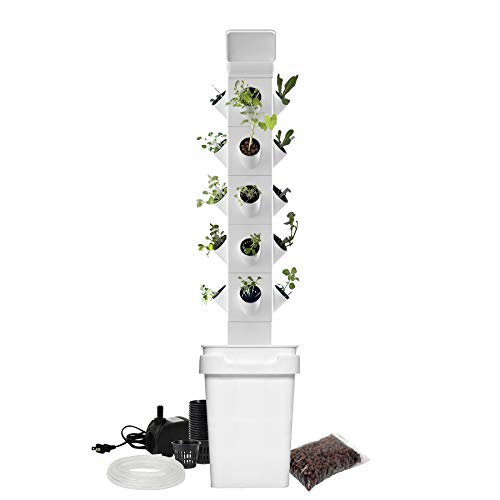 EXO Garden Hydroponic Growing System Vertical Tower - Vegetable Plant Tower Gift for Gardening Lover - Automate Aeroponics Mini Indoor Outdoor Home Grow Herb