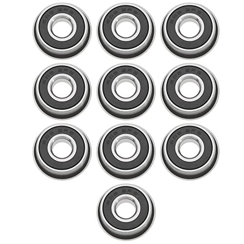 10PCS F695-2RS Flanged Ball Bearing 5x13x4mm Double Sealed Bearings Carbon Steel for Glider/Rocker Arm Wheel of The Cart Lawnmower 3D Printers