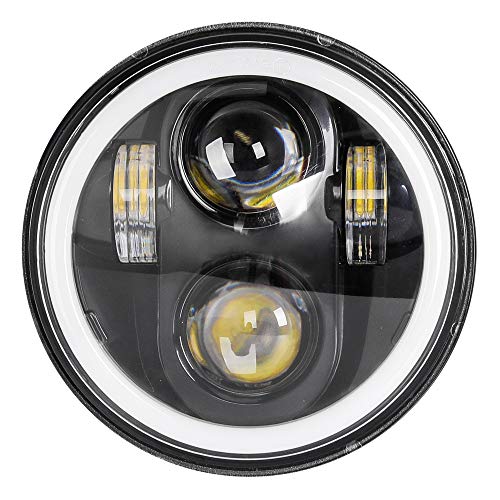 Zmoon 5 3/4 5.75 Inch LED Headlight for Motorcycle, Compatible with Harley Davidson Sportster Iron 883 Dyna Street Bob Super Wide Glide Low Rider Night Rod Train Softail, IP67 Waterproof, 1PCS