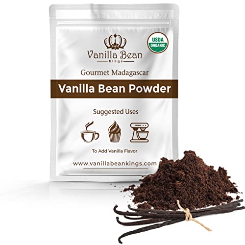 Organic Vanilla Bean Powder - 100% Pure Ground Madagascar Vanilla Powder - For Cooking, Baking, & Additional Flavoring - Add To Coffee, Tea, Yogurt, & Shakes - Raw, Unsweetened, No Fillers or Additives - 1 oz