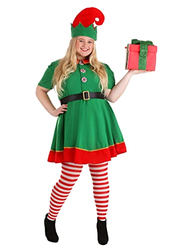 Plus Size Holiday Elf Costume for Women Adult Christmas Dress 2X