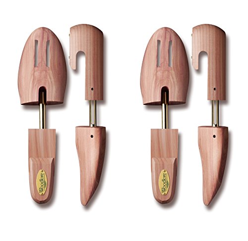 Allen Edmonds Woodlore Mens Cedar Wood Shoe Trees (2 Pairs) Adjustable, Aromatic,MADE in USA (Large / 10.5-11.5, Cedar)