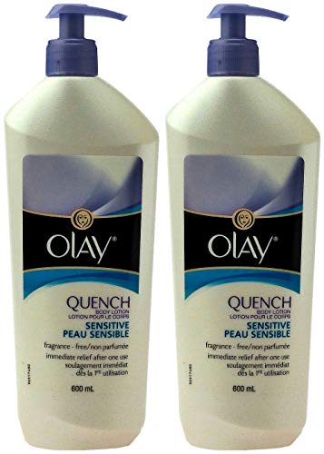 Olay Quench Sensitive Body Lotion, Fragrance-Free, 600 Ml / 20.3 Fluid Ounce (Pack of 2)