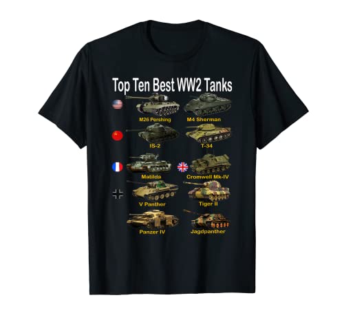 Top Ten Best WW2 Tanks | Sherman Panzer Panther Tiger T-34 T-Shirt