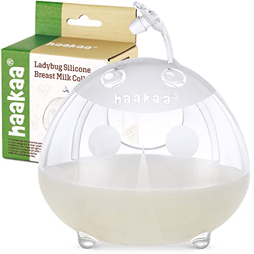haakaa Ladybug Milk Collector Breast Milk Saver Breast Shell for Breastfeeding, Collect Breastmilk Leaks, Skin-Friendly and Easy to Wear (1.4oz/40ml,1PC)