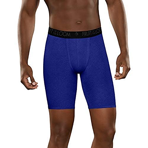 Fruit of the Loom Men's Breathable Underwear, Micro Mesh - Assorted Color - Long Leg Boxer Brief, 2X-Large
