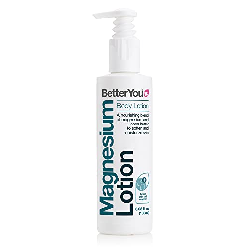 BetterYou Magnesium Body Lotion - Aids Restful Sleep with Relaxing Essential Oils - Soothes Muscles in Preparation for Bedtime - Improves Skin Elasticity and Softness with Frequent Use - 6.08 oz