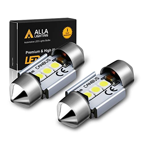 Alla Lighting DE3022 DE3175 LED Bulb 31mm CAN-BUS Festoon DE3021 3175 6428, 6000K Xenon White 3030 SMD Interior Dome, Map, Trunk, Step Courtesy Lights for Cars, Trucks