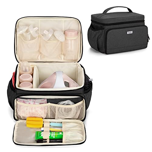 Luxja Breast Pump Bag Compatible with Spectra S1 and S2, Pumping Bag for Breast Pump and Extra Parts (Suitable for Home or Travel Use), Black (Patent Pending)