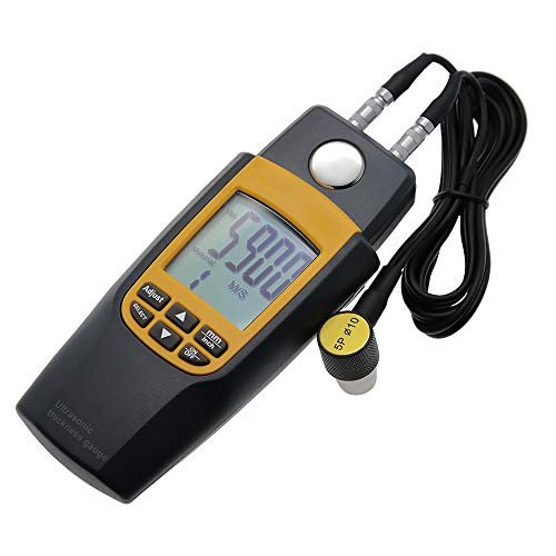 AMTAST Thickness Gauge Professional Digital Ultrasonic Thickness Tool Range 1.2~225mm 0.05-8.8inch LCD Meter Tester Measuring Tool