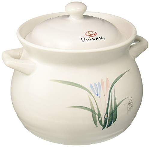 Uniware Heavy Duty Heat Proof Ceramic Pot, White, (5.3 Liter(7.8"D x 6.7"H /20cm D x 17CM H ))