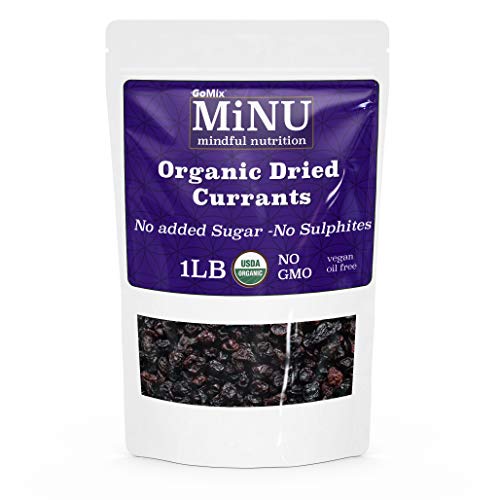 MiNU Organic Raw Zante Black Currants (16 oz (1 lb) #1 Paleo snack Seedless, MiNU Mindful Nutrition, No Sulfur, No Added Sugar, Dried, Superfood, Raw, Paleo, Vegan, NonGMO, Gluten Free gomix