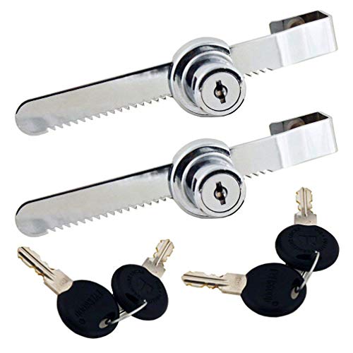 WOOCH Sliding Glass Door Ratchet Lock with Chrome Finish, Keyed Alike Showcase Display - 2 Pack