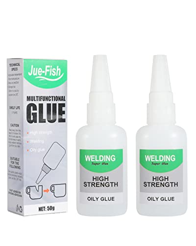 SXhyf Welding High-Strength Oily Glue - 2 Packs Super Glue Gel, Strong & Instant Bond, Quick Dry, Repair Glue for Shoes, Ceramics, Porcelain, Metal, Plastic, Wood, Leather, Glass, 3D Print Models&More