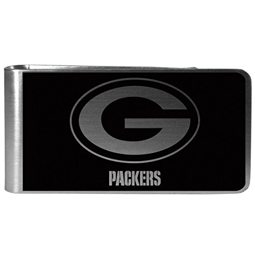 NFL Siskiyou Sports Mens Green Bay Packers Black and Steel Money Clip One Size Black