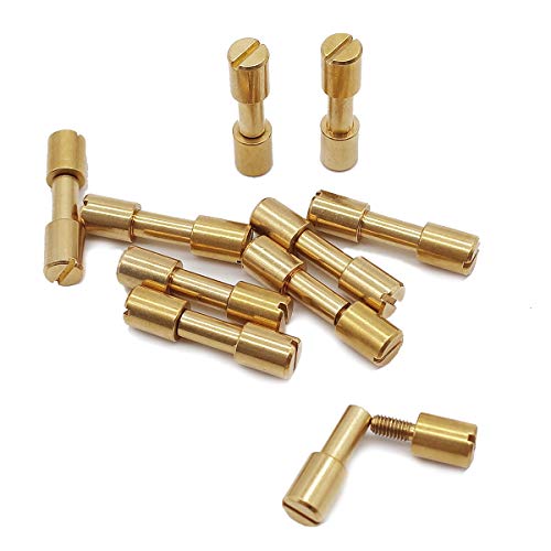 10 sets of brass bracket bolt fasteners tactical lock rivets, knife DIY tool handle fastener revision, EDC knife screw(Head Diameter 6 mm)