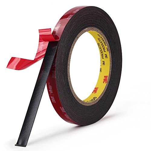 3M Double Sided Mounting Tape 5925 VHB Black Foam Tape High Bond Waterproof Heavy Duty Strong Adhesive Tape Thick 0.025 in Fastener Replace Dcor Frame Logos