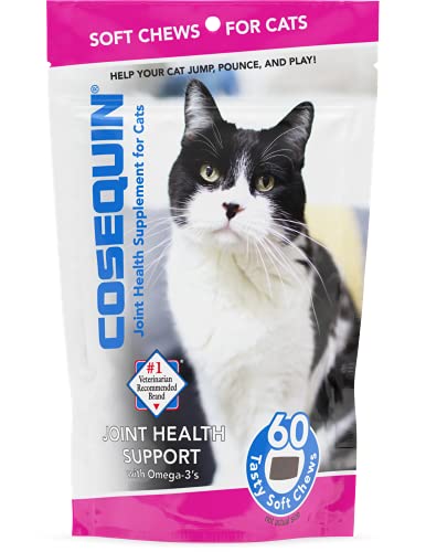 Nutramax Cosequin Joint Health Supplement for Cats - With Glucosamine, Chondroitin, and Omega-3, 60 Soft Chews