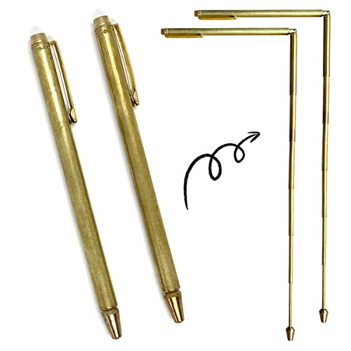 2PCS Copper Dowsing Rods, Retractable Divining Rods, Portable Pen Shape Rods Detector for Ghost Hunting Tools, Detect Gold, Divining Water, Seeking Treasure, Buried Items, Paranormal Activity, Etc