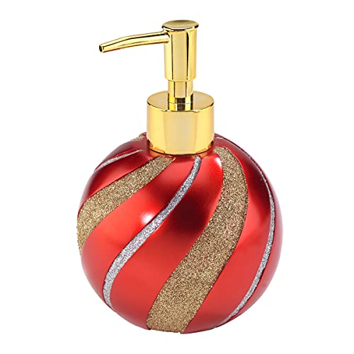 Avanti Linens - Soap Dispenser/Lotion Pump, Countertop Accessories, Holiday Inspired Bathroom Decor (Holiday Collection, Red Ornament)