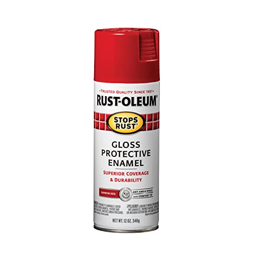 Rust-Oleum 7762830 Stops Rust Spray Paint, 12 oz, Gloss Red Sunrise