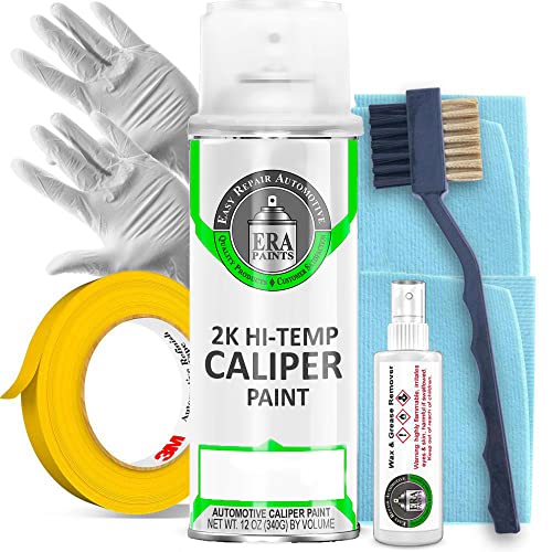 ERA Paints Green Brake Caliper Paint Kit With Omni-Curing Catalyst Technology - 2K Aerosol Glossy Finish High Temp Resistance And Extreme Durability Against Color Fade And Chemicals Like Brake Fluid