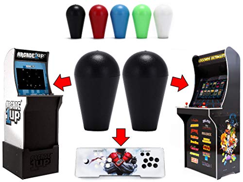 Alvatron Set of 2 Joystick Bat Tops for Arcade1up, AtGames Legends Ultimate Arcade, Pandora's Box (Black)