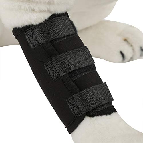 Hztyyier Dog Front Leg Braces, Stabilize Dog Front Leg Wrist Carpal Dog Canine Front Leg Brace Dog Front Leg Compression Braces Dog Leg Brace for Dogs with Injuries(Black, M)