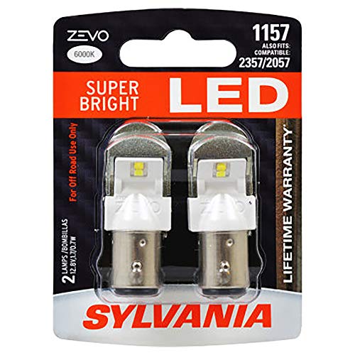 SYLVANIA - 1157 ZEVO LED White Bulb - Bright LED Bulb, Ideal for Daytime Running Lights (DRL) and Back-Up/Reverse Lights (Contains 2 Bulbs)