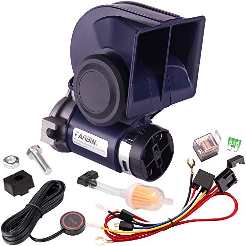 FARBIN Air Horn for Car, Train Horn for Trucks, Loud 12v Car Horn Kit with Relay Harness and Switch Button